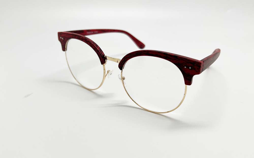 WOOD CLEAR FASHION ROUND GLASSES