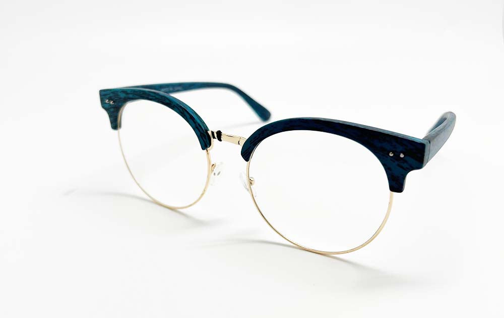 WOOD CLEAR FASHION ROUND GLASSES