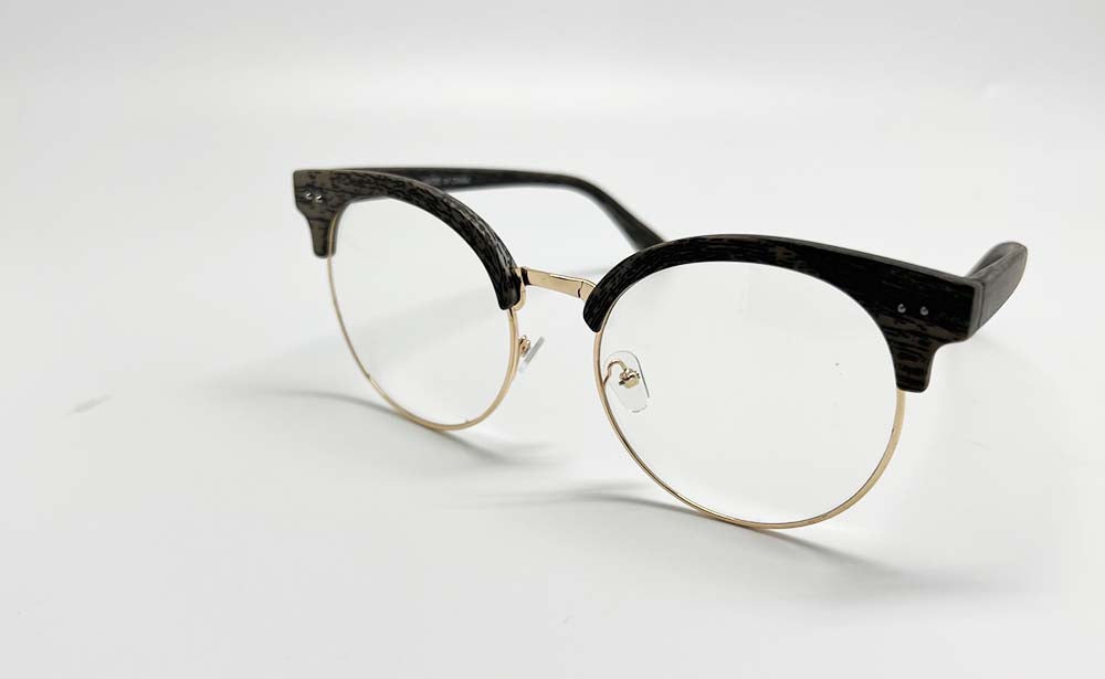 WOOD CLEAR FASHION ROUND GLASSES
