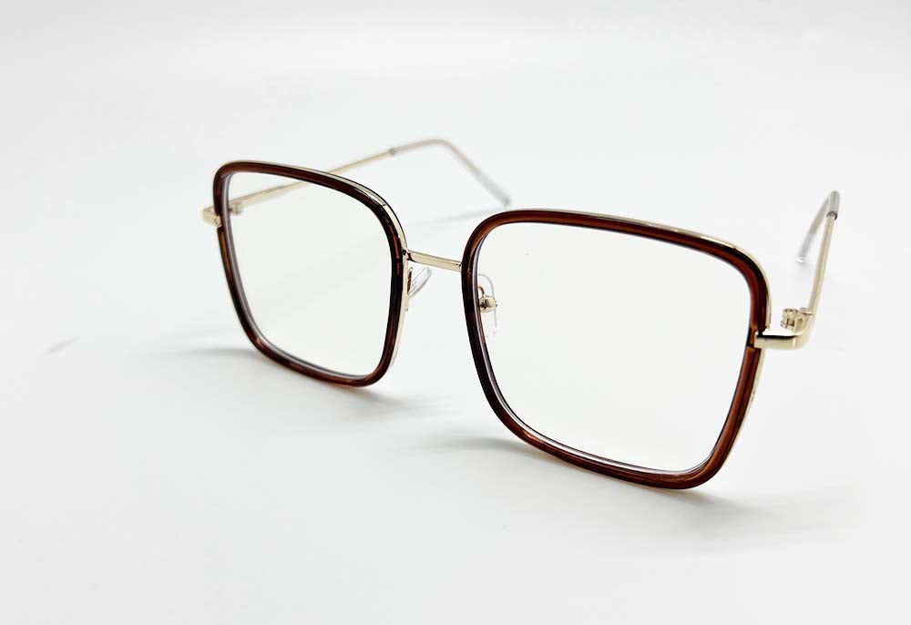 Oversized Unisex Metal CLEAR Glasses