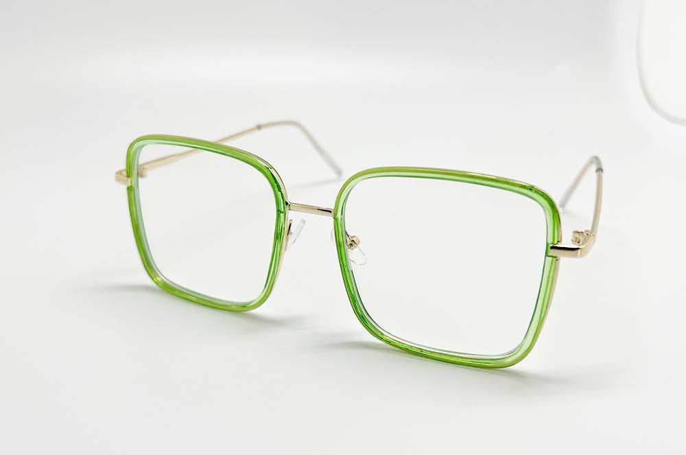 Oversized Unisex Metal CLEAR Glasses