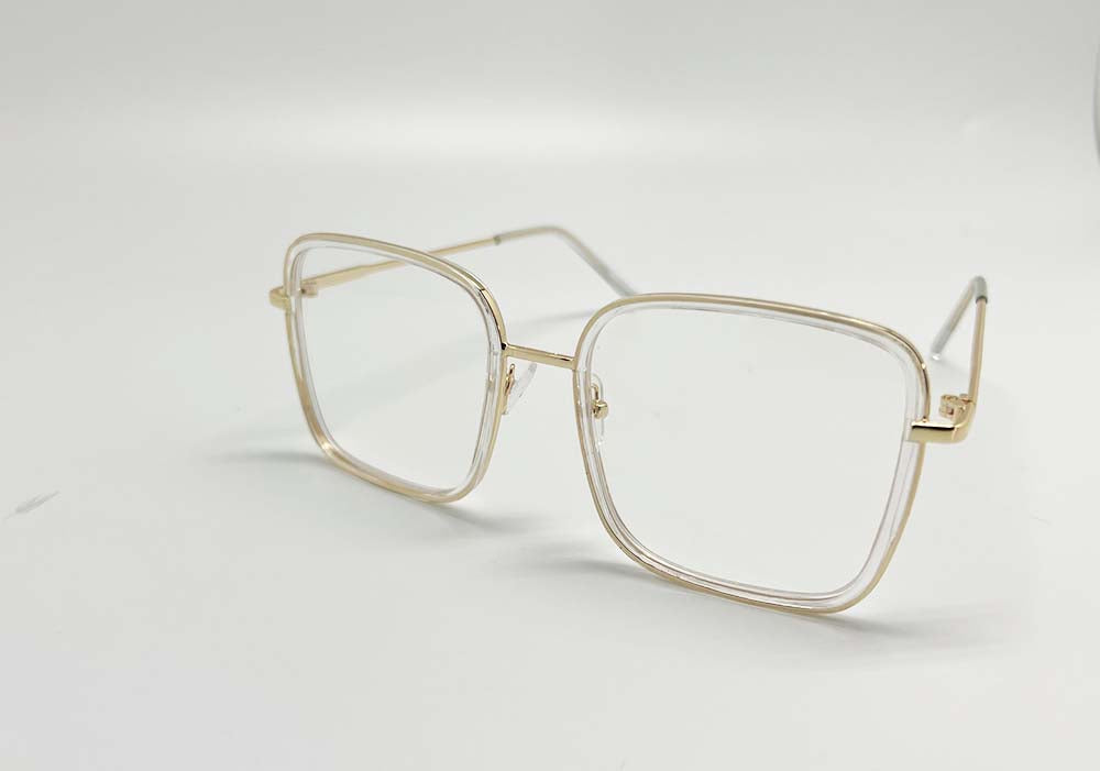Oversized Unisex Metal CLEAR Glasses