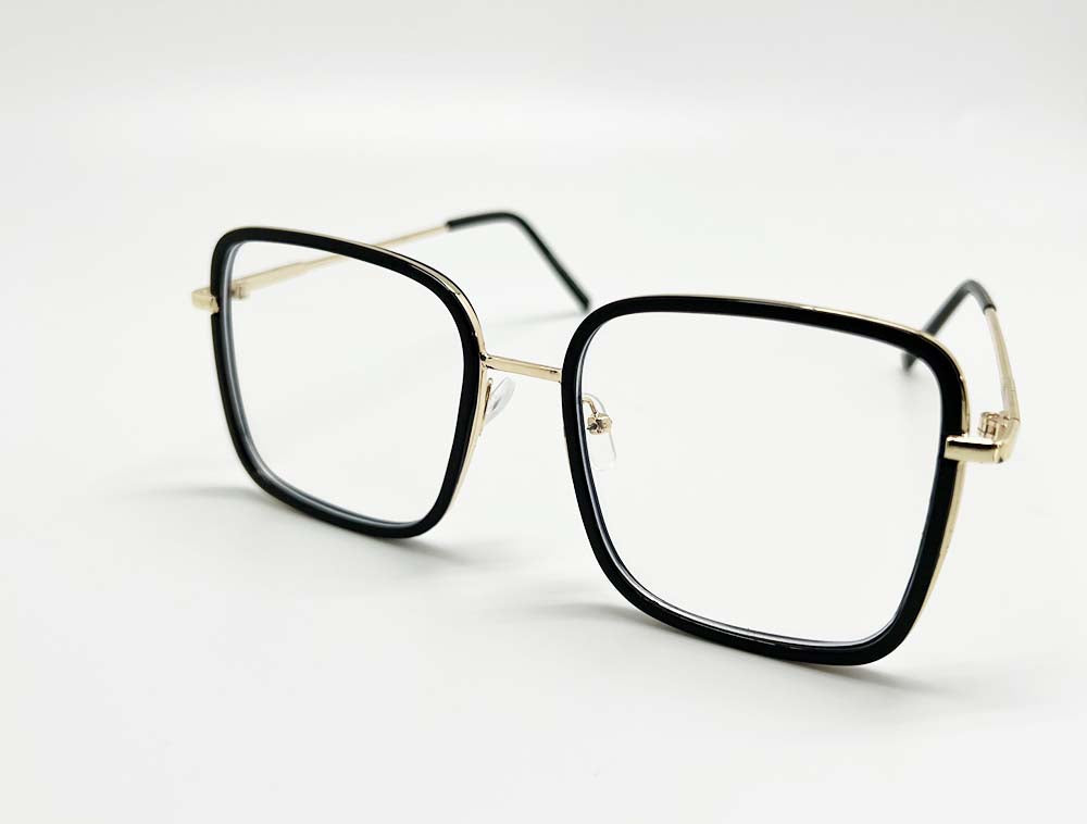 Oversized Unisex Metal CLEAR Glasses