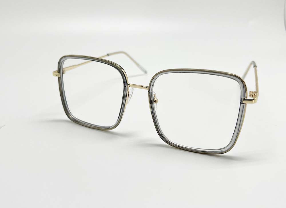 Oversized Unisex Metal CLEAR Glasses