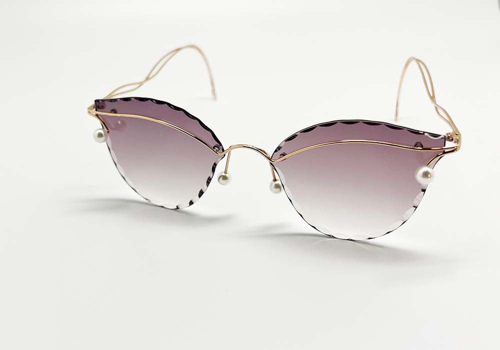 Metal Fashion Rimless Ocean Lens  Sunglasses.