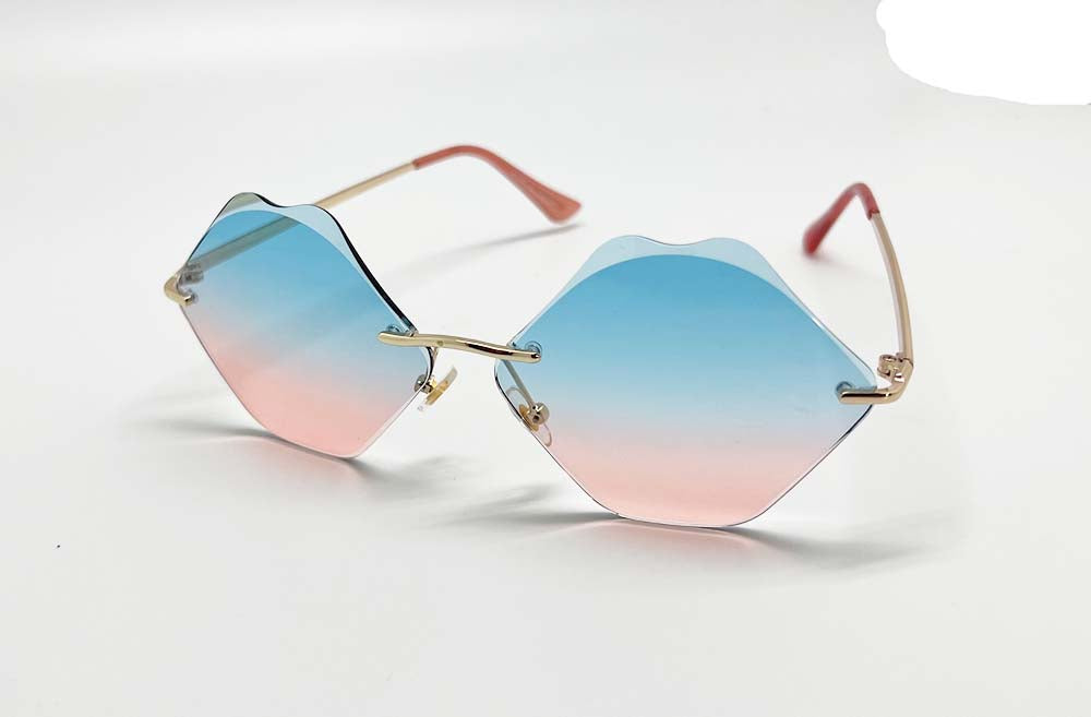 Round Fashion Rimless Round Sunglasses for Women Men