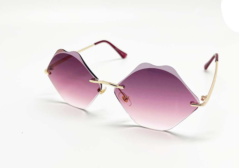 Round Fashion Rimless Round Sunglasses for Women Men