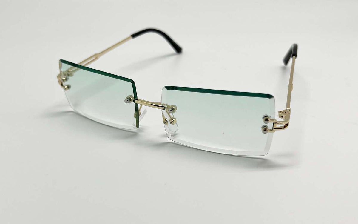 Rimless Rectangle Sunglasses Vintage Rimless Eyewear Women Sunglasses Retro Metal Frame Sunglasses