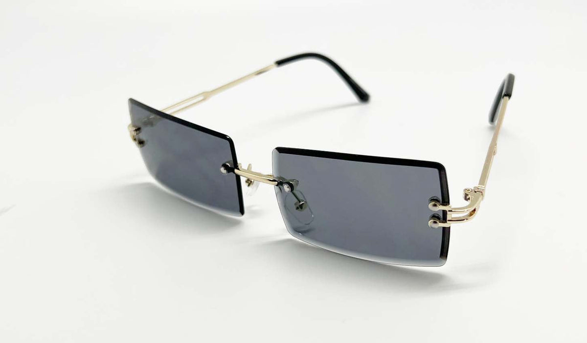 Rimless Rectangle Sunglasses Vintage Rimless Eyewear Women Sunglasses Retro Metal Frame Sunglasses