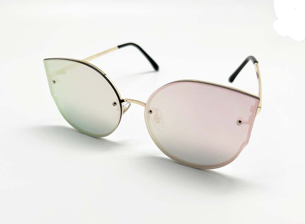 Rimless Women's Cat Eye mirror sunglasses