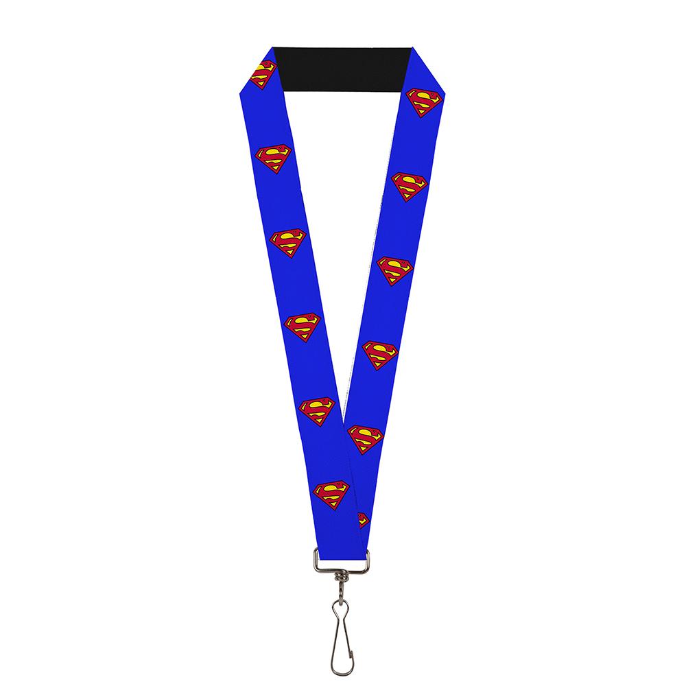 LANYARD - 1.0 INCHES- SUPERMAN SHIELD BLUE