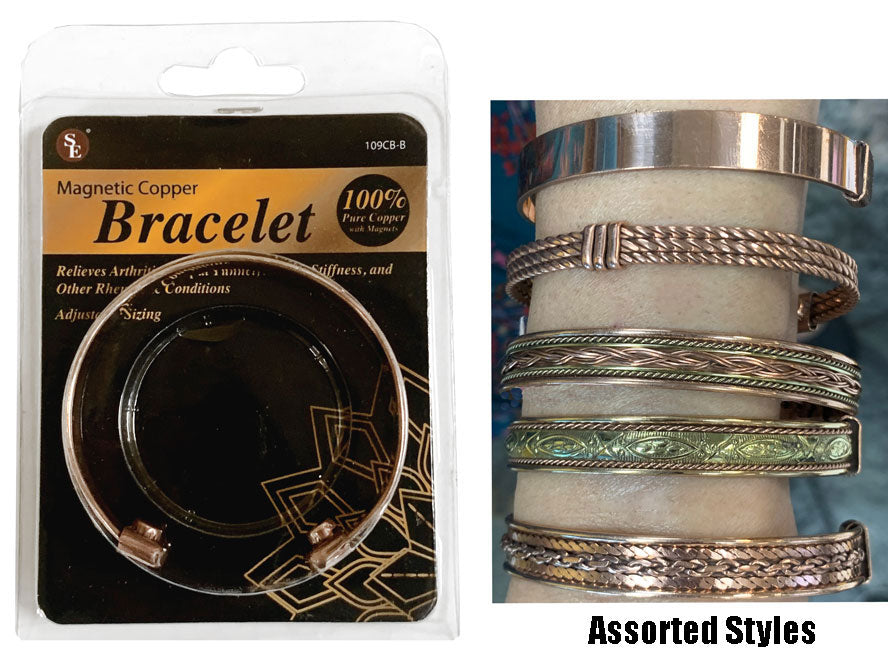 Magnetic Copper Bracelet, One Size Fits Most, Assorted Styles