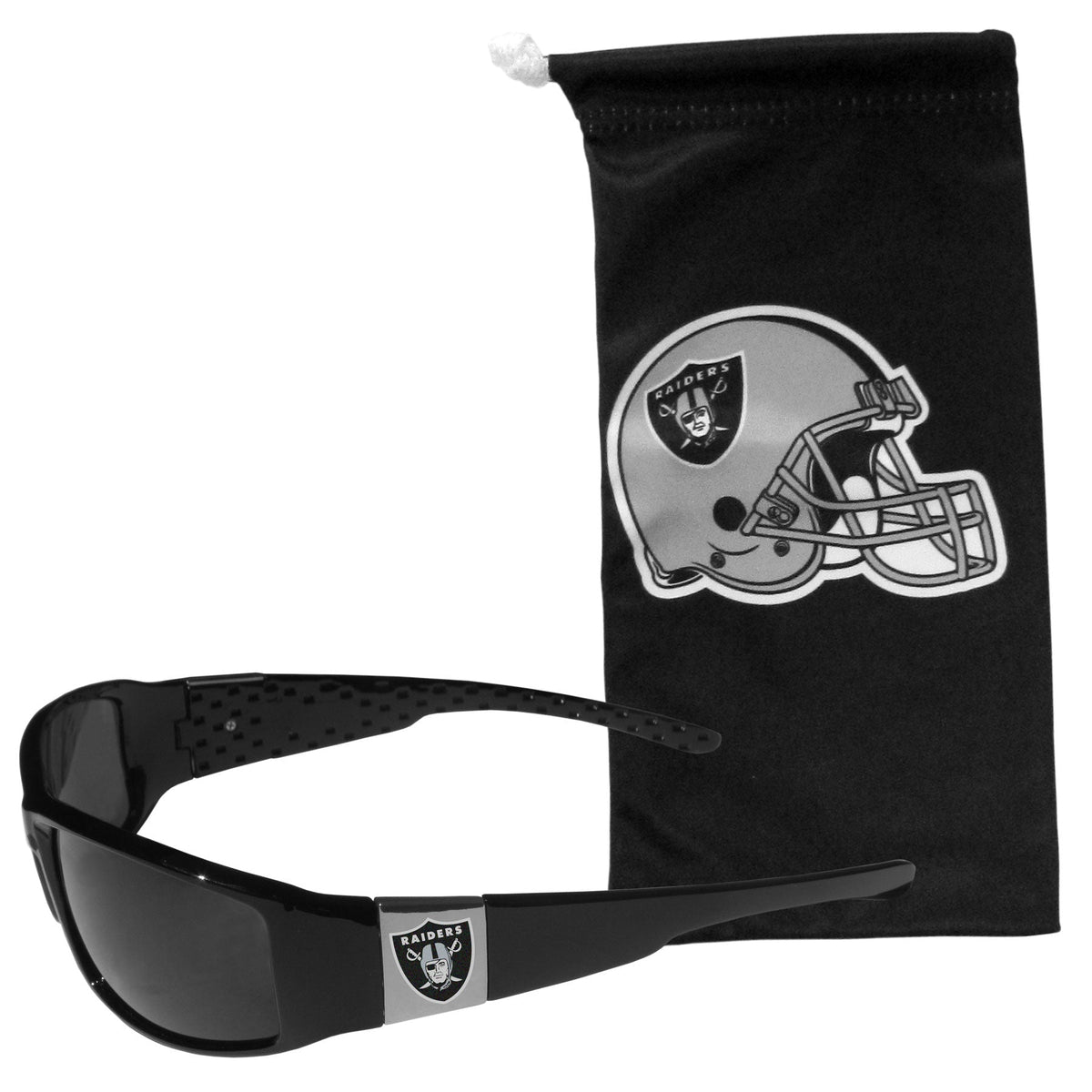 Oakland Raiders Chrome Wrap Sunglasses and Bag