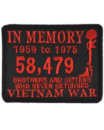 IN MEMORY VIETNAM PATCH-(RED/BLK)
