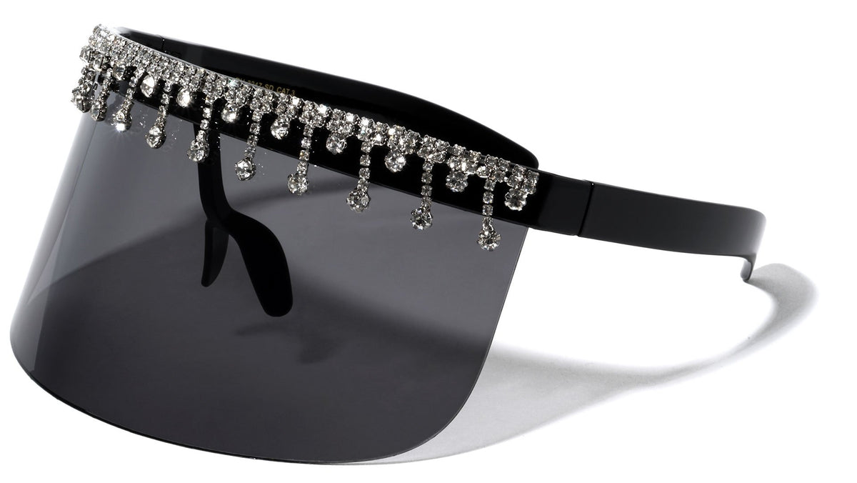 RH-3247-SD Rhinestone Visor Sunglasses