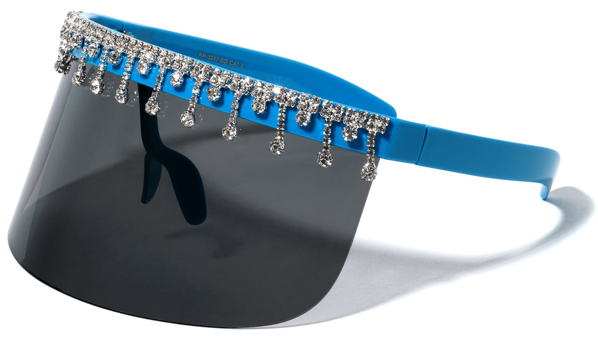 RH-3247-SD Rhinestone Visor Sunglasses