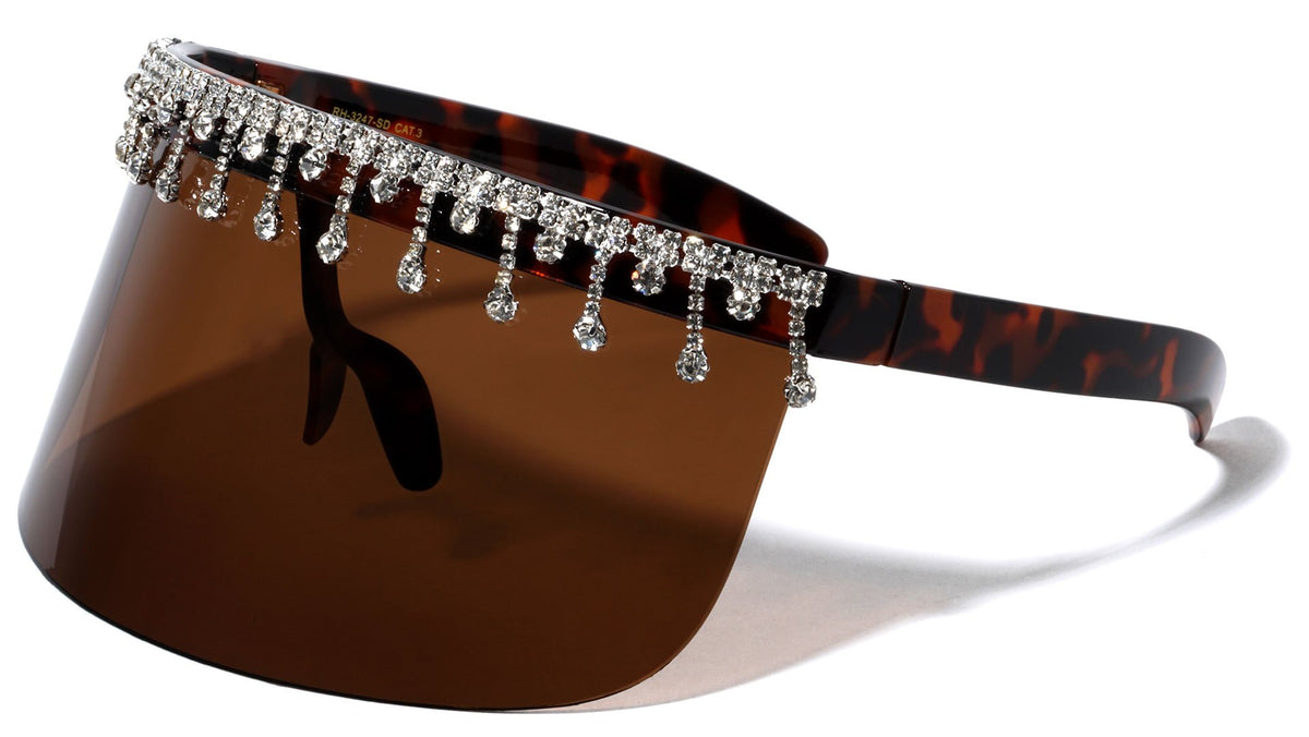 RH-3247-SD Rhinestone Visor Sunglasses
