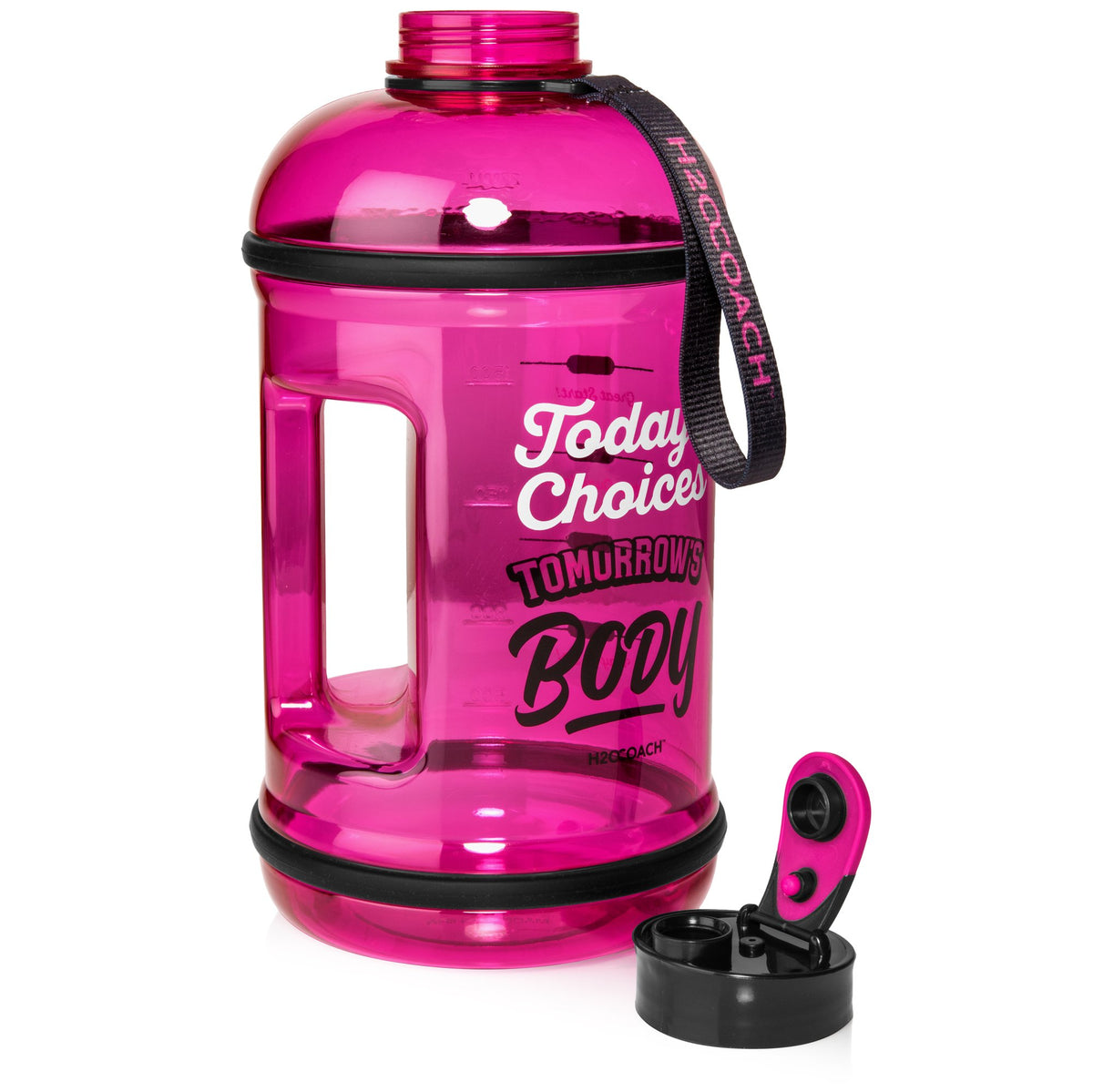 New Edge 2.5L 84oz Motivational Water Bottle - Color:  Hot Pink/Black