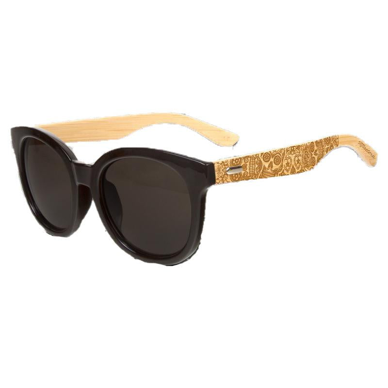 Sugar Skull Women Wood Sunglasses