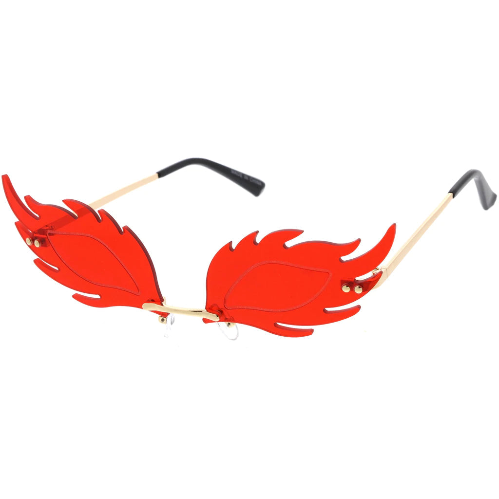 Rimless Flame Vintage Sunglasses