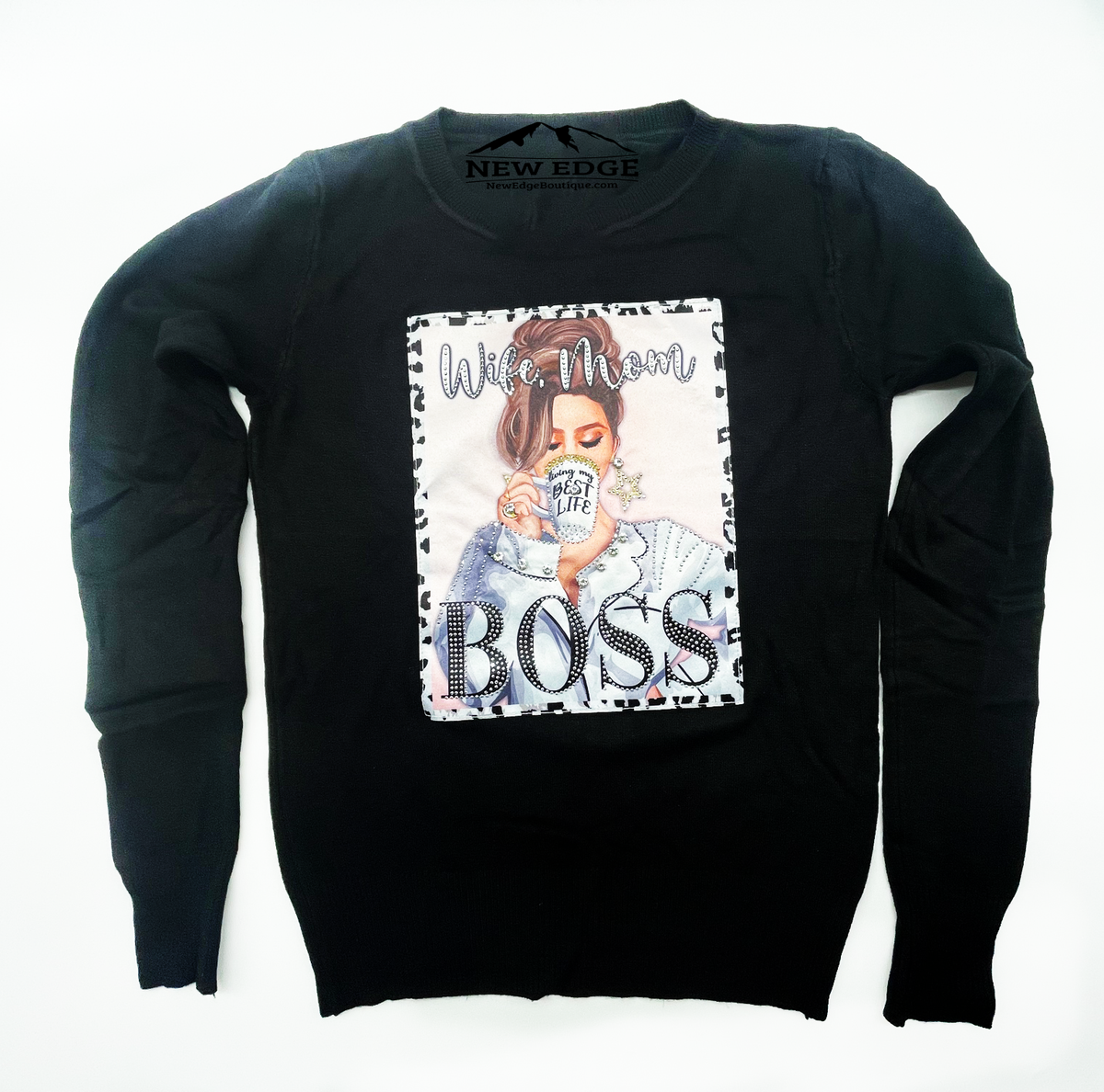 BEST LIFE RHINESTONE LONG SLEEVE