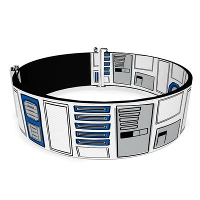CINCH WAIST BELT - STAR WARS R2-D2 BOUNDING PARTS3 WHITE BLACK BLUE GRAY