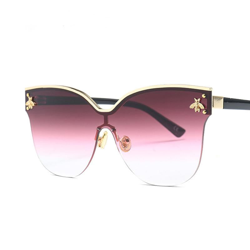 Oversize Rimless Sunglasses Women 2018 Fashion Cat Eye