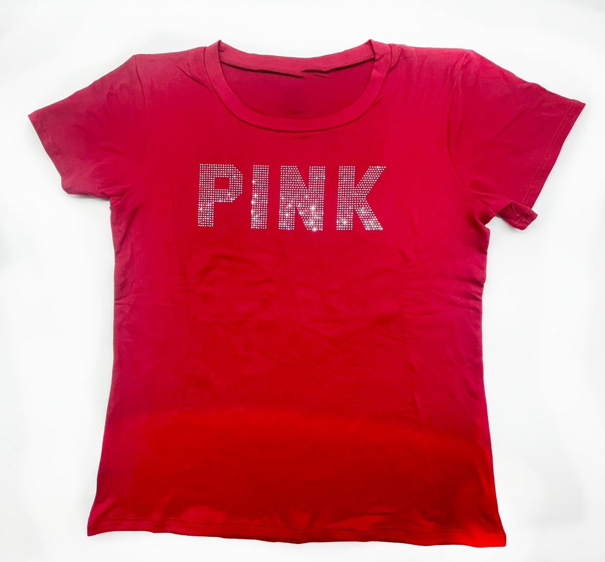 PINK AND BEAUTIFUL RHINESTOE T-SHIRT