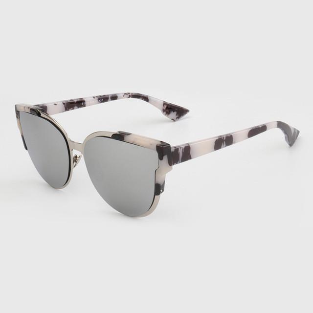 Newest Fashion Cat Eye Sunglasses Women Classic Brand Designer Reflective Mirror