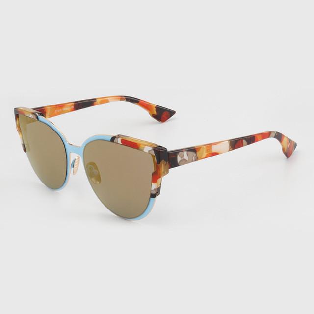 Newest Fashion Cat Eye Sunglasses Women Classic Brand Designer Reflective Mirror