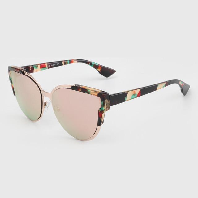 Newest Fashion Cat Eye Sunglasses Women Classic Brand Designer Reflective Mirror