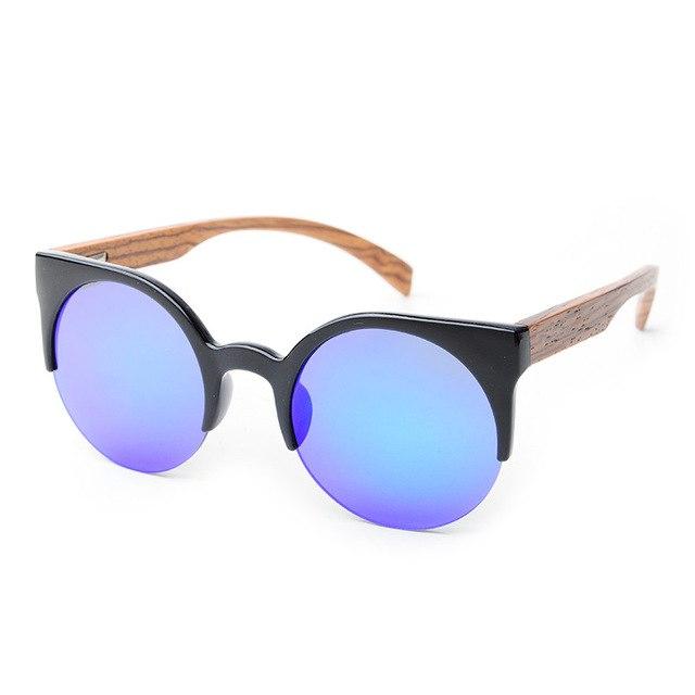 Fashion Round Bamboo Sunglasses Men Wood Sunglasses