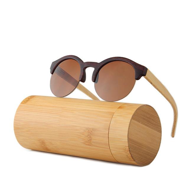 Fashion Round Bamboo Sunglasses Men Wood Sunglasses