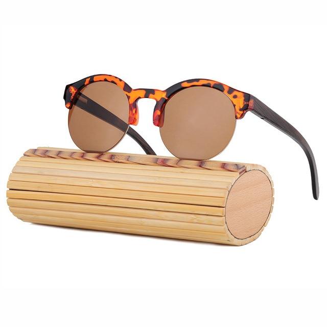 Fashion Round Bamboo Sunglasses Men Wood Sunglasses