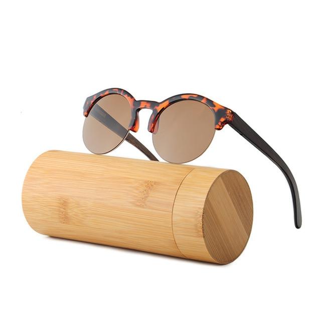 Fashion Round Bamboo Sunglasses Men Wood Sunglasses