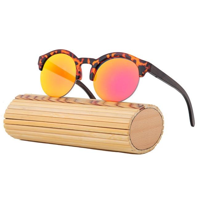 Fashion Round Bamboo Sunglasses Men Wood Sunglasses