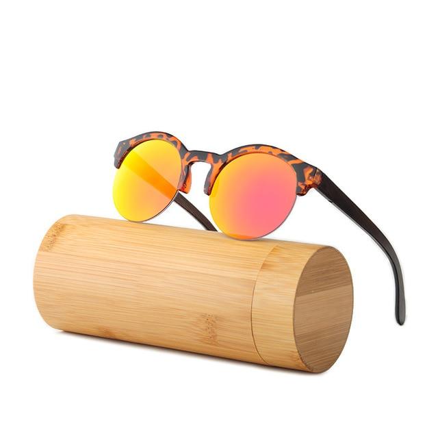 Fashion Round Bamboo Sunglasses Men Wood Sunglasses