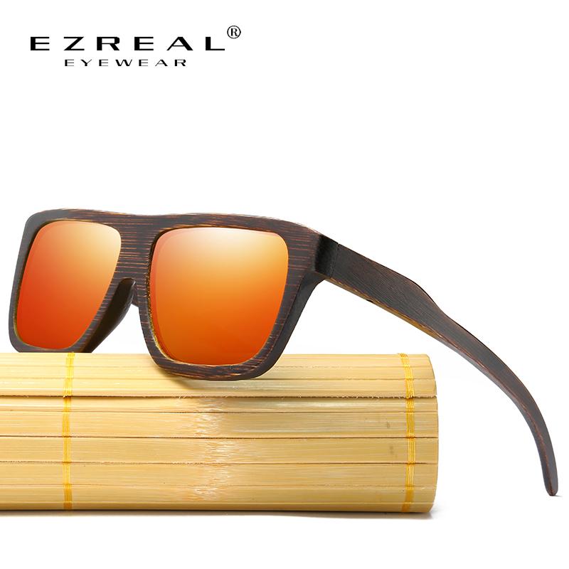 Polarized Wood Sunglasses Layered Wooden Frame Square