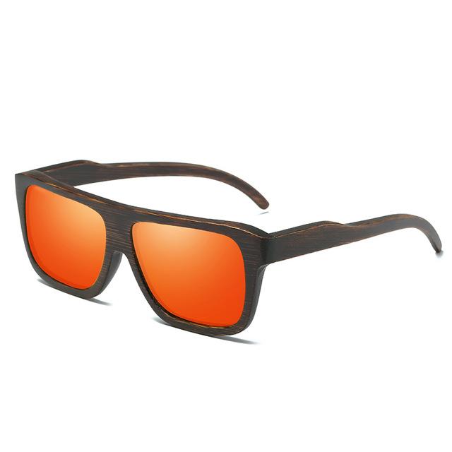 Polarized Wood Sunglasses Layered Wooden Frame Square