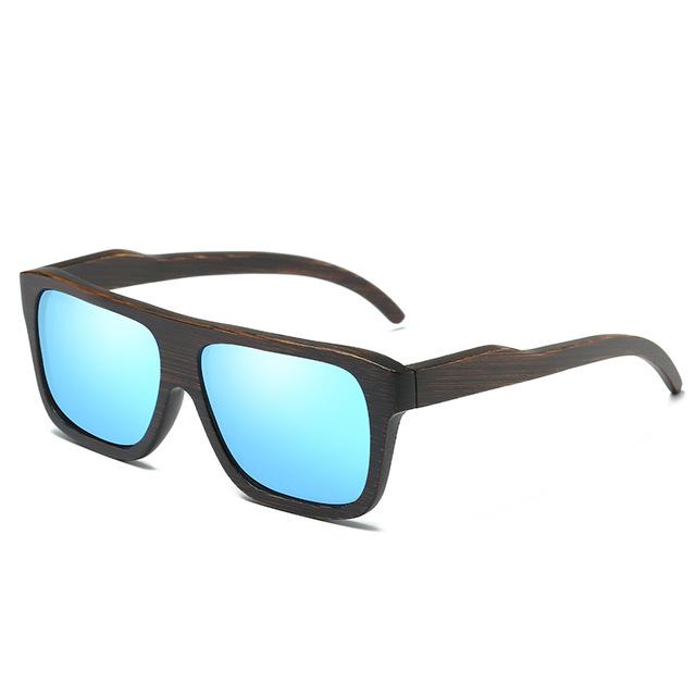 Polarized Wood Sunglasses Layered Wooden Frame Square
