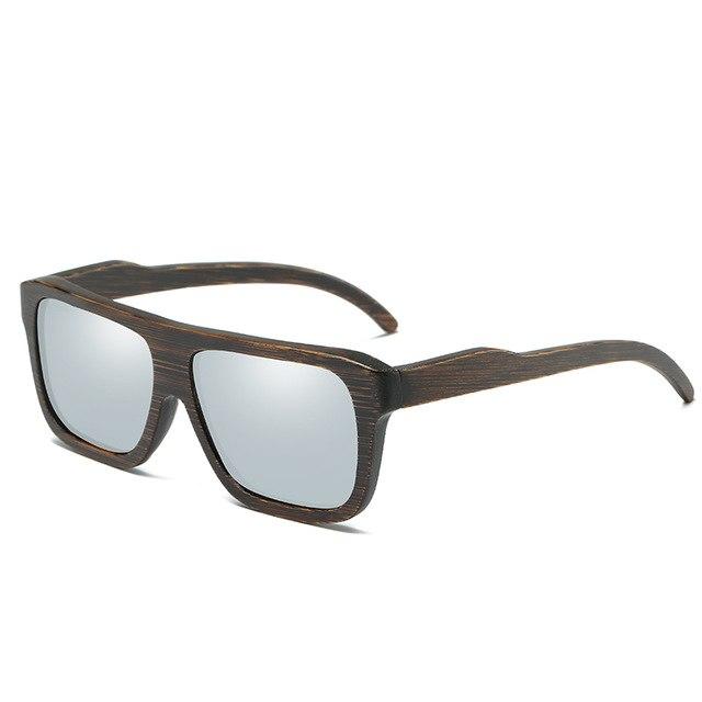 Polarized Wood Sunglasses Layered Wooden Frame Square
