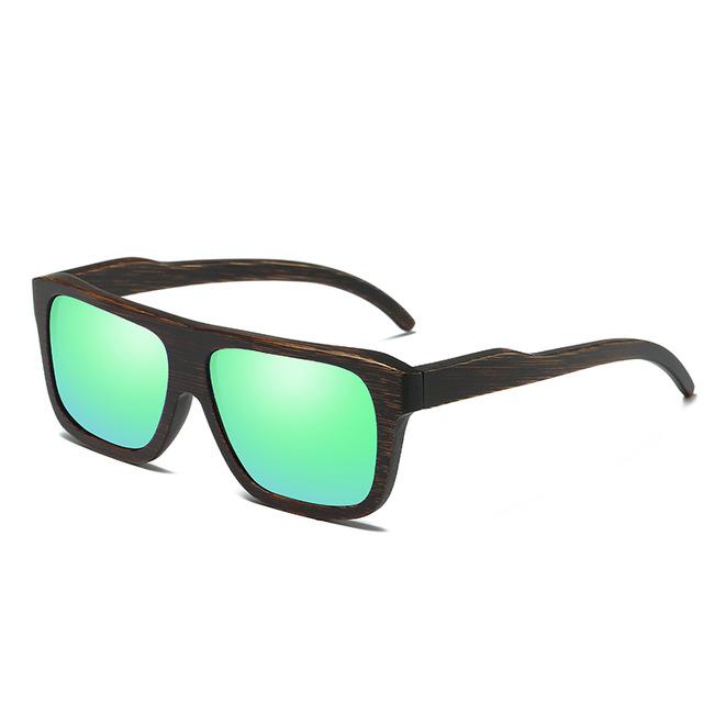 Polarized Wood Sunglasses Layered Wooden Frame Square