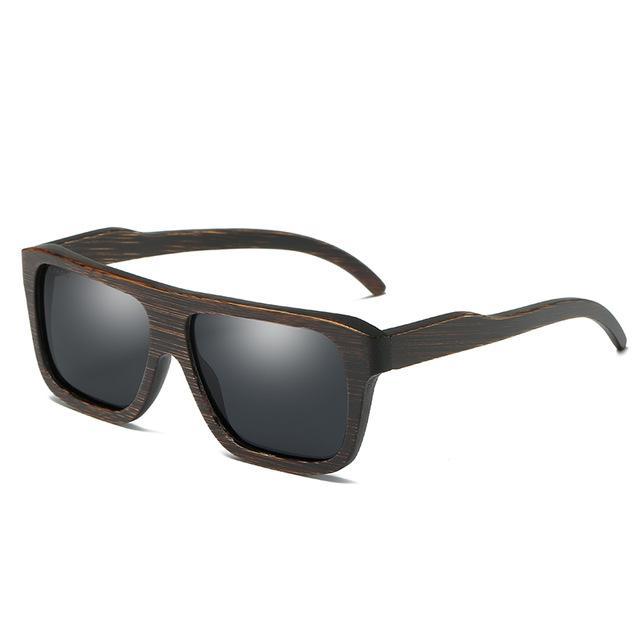 Polarized Wood Sunglasses Layered Wooden Frame Square