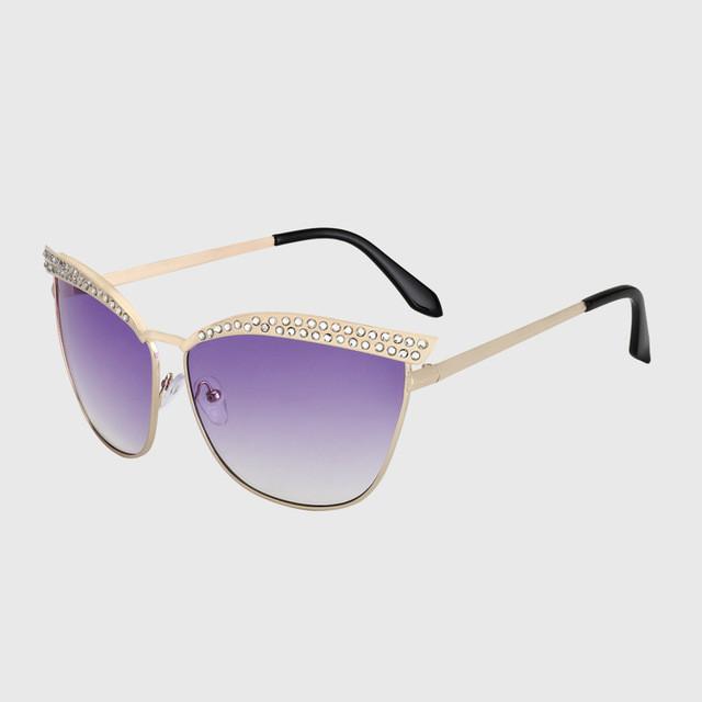 Cat Eye Sunglasses Women Crystal Diamond Luxury Sun Glasses