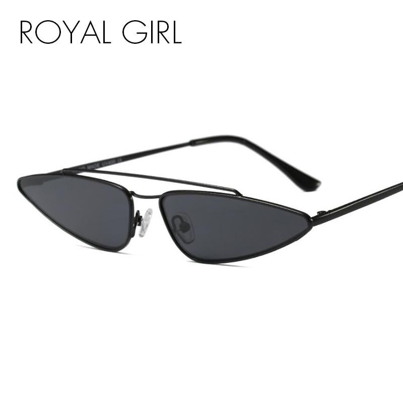 New Designer Small Frame Sunglasses Women Vintage Cat Eye Metal Frame