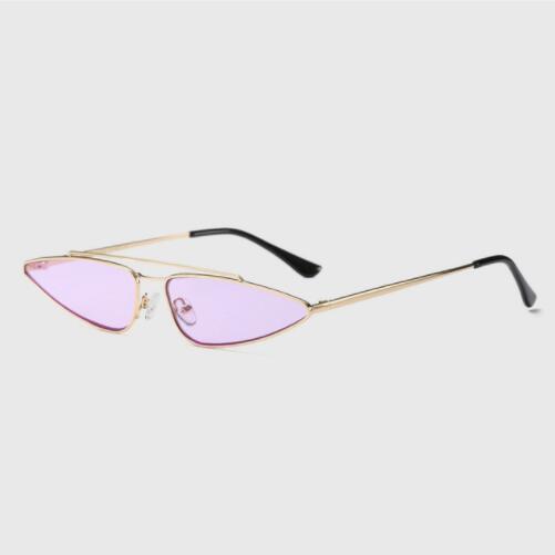 New Designer Small Frame Sunglasses Women Vintage Cat Eye Metal Frame