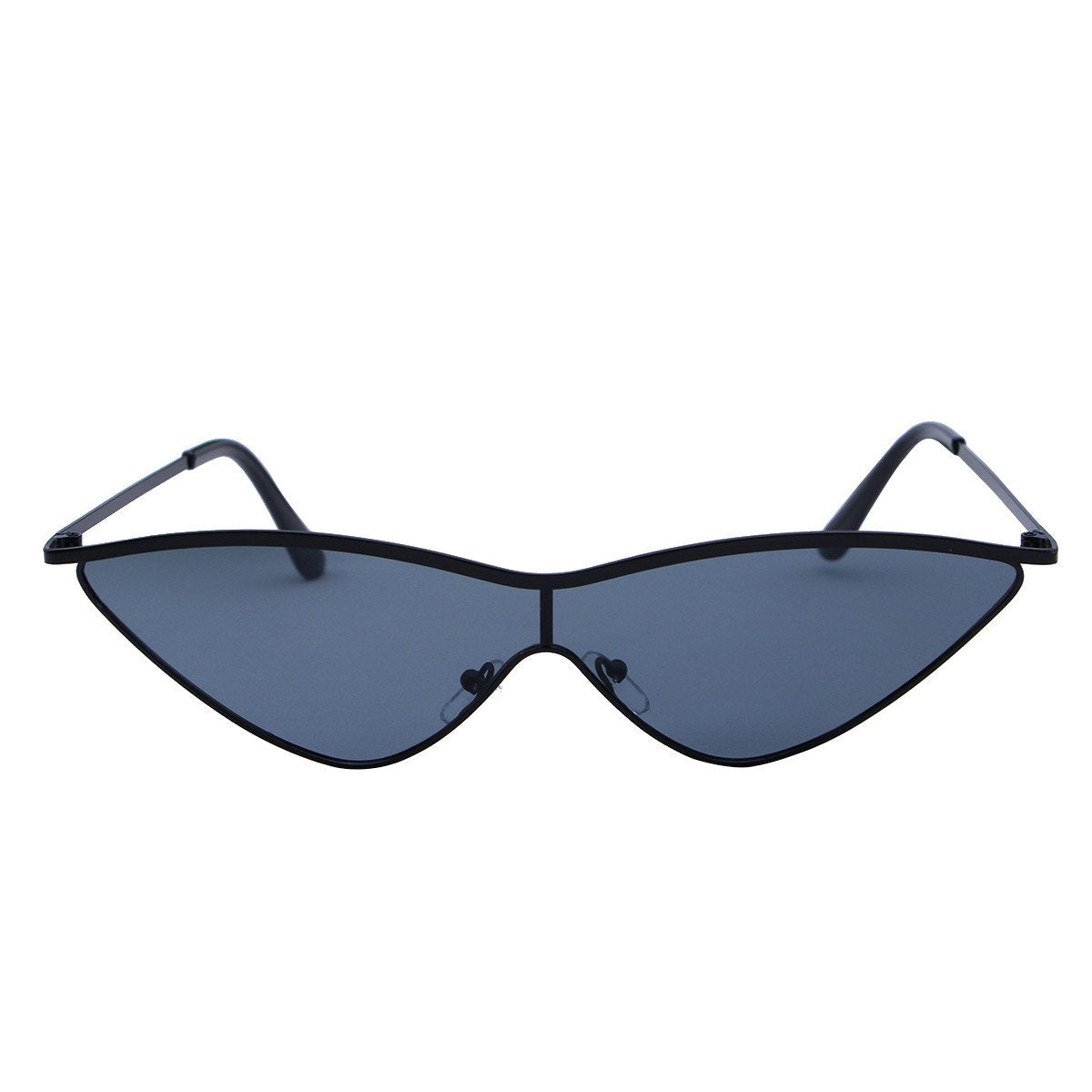 Women's Cat Eye Sunglasses Metal Frame with Colored Mirror One Piece