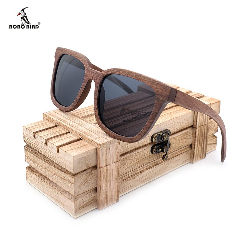 Black Walnut Wooden Polarized Wood Sunglasses Mens