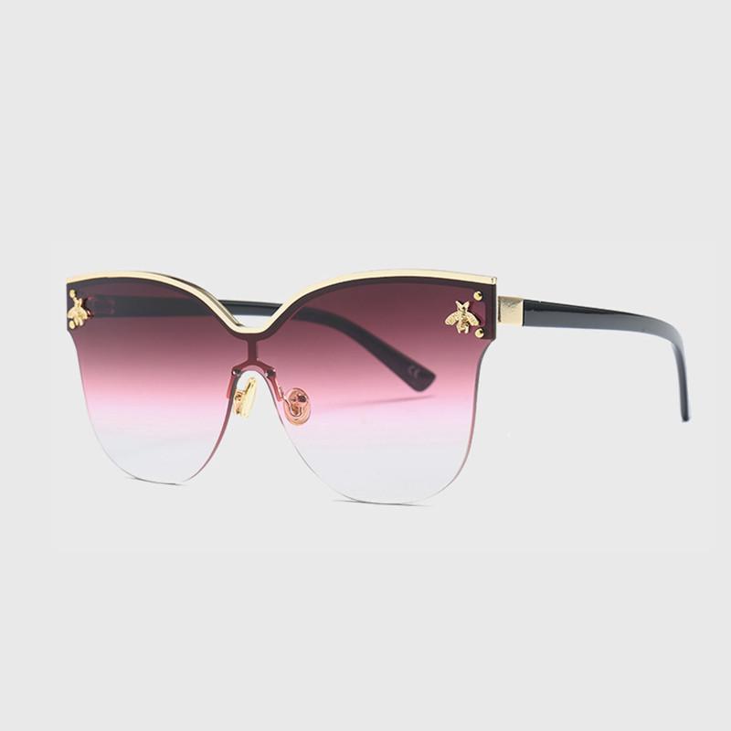 Oversize Rimless Sunglasses Women 2018 Fashion Cat Eye